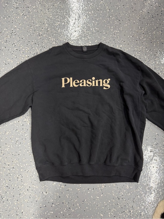 Pleasing Other - Pleasing Logo Crewneck Sweatshirt - Black with Cream Print
